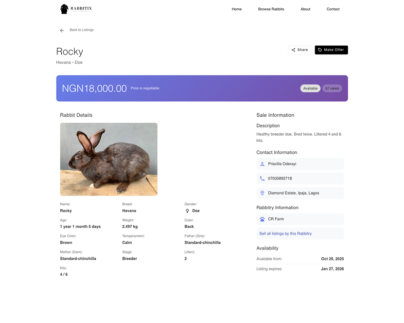 Sale details view screenshot